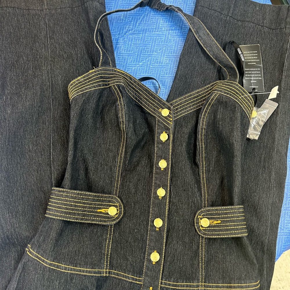 Bisou Bisou Denim Jumpsuit with Gold Buttons